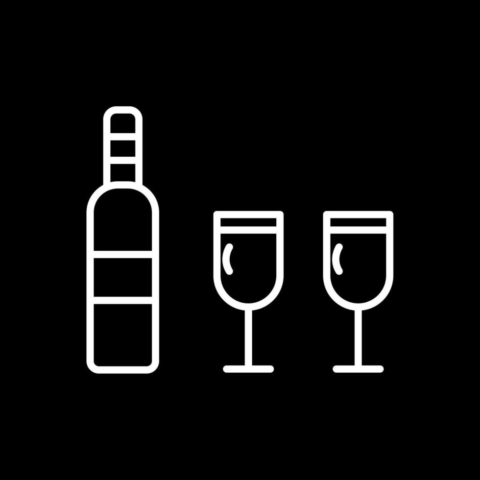 vino línea invertido icono diseño vector