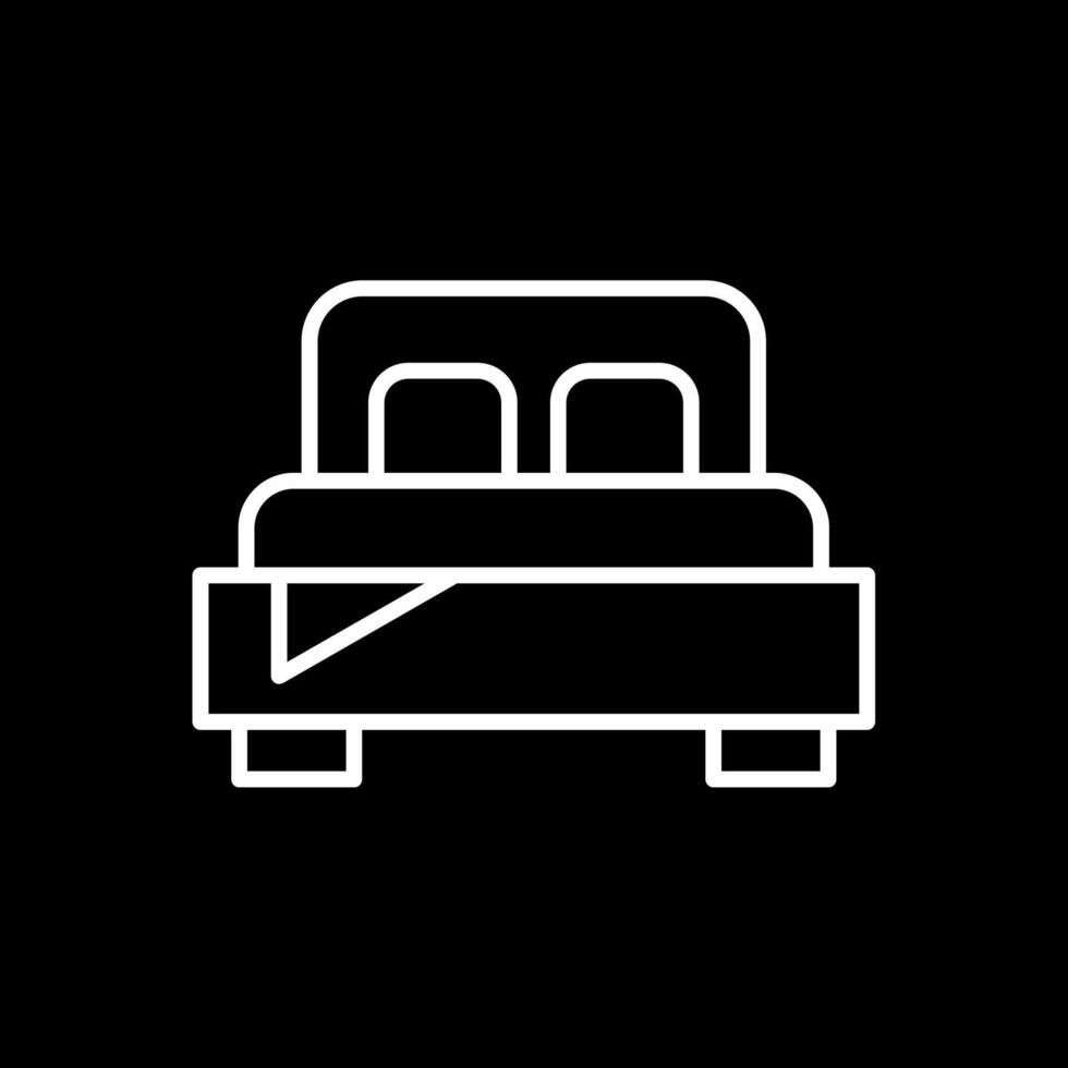 Bedroom Line Inverted Icon Design vector