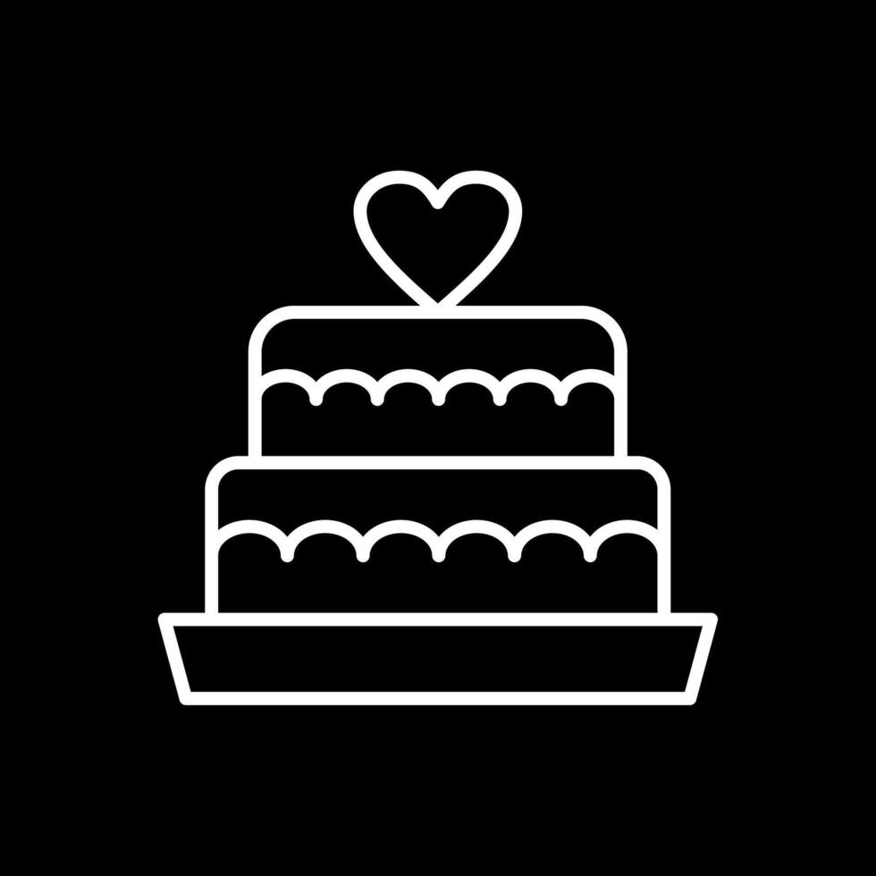 Wedding Cake Line Inverted Icon Design vector