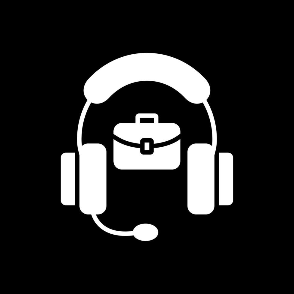Support Glyph Inverted Icon Design vector