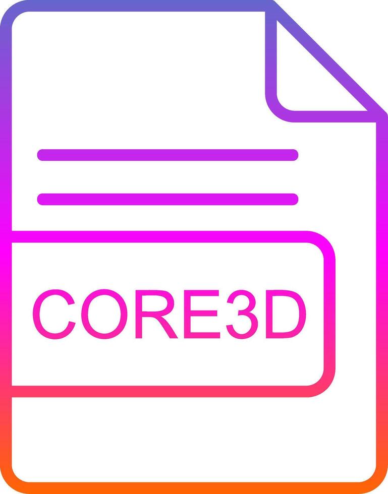 CORE3D File Format Line Gradient Icon Design vector