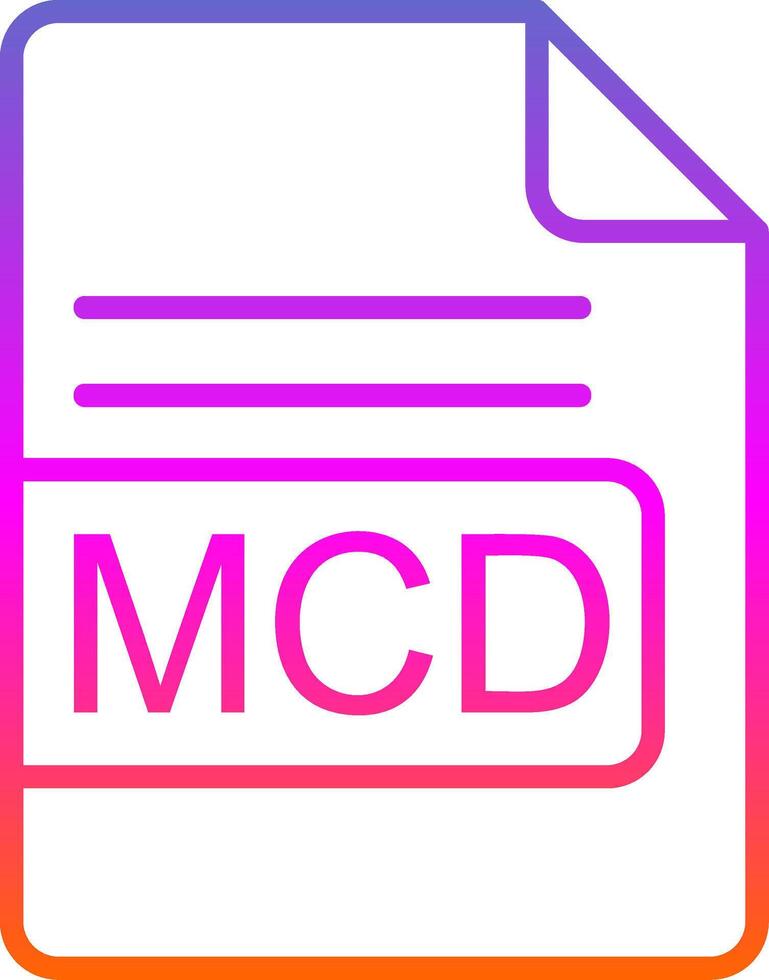 MCD File Format Line Gradient Icon Design vector