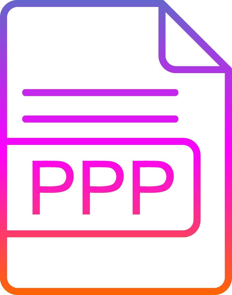 PPP File Format Line Gradient Icon Design vector