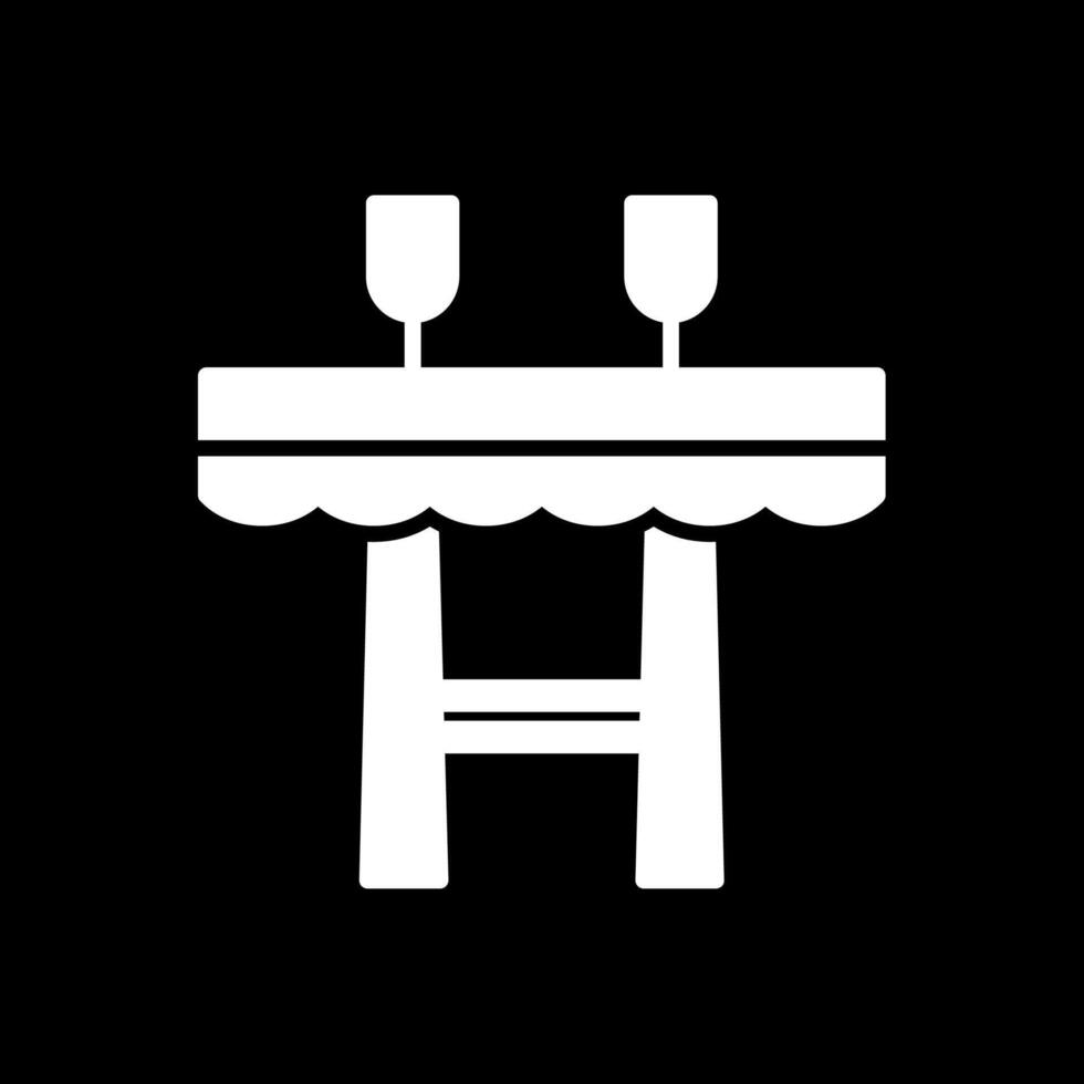 Table Glyph Inverted Icon Design vector