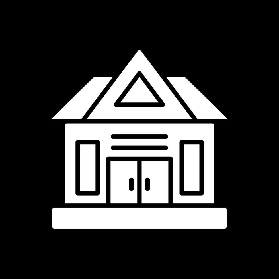 House Glyph Inverted Icon Design vector