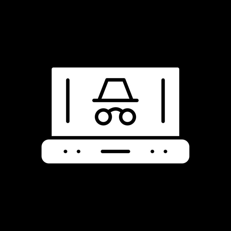 Spy Glyph Inverted Icon Design vector