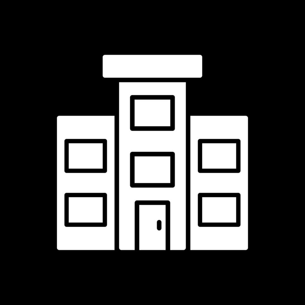 Building Glyph Inverted Icon Design vector