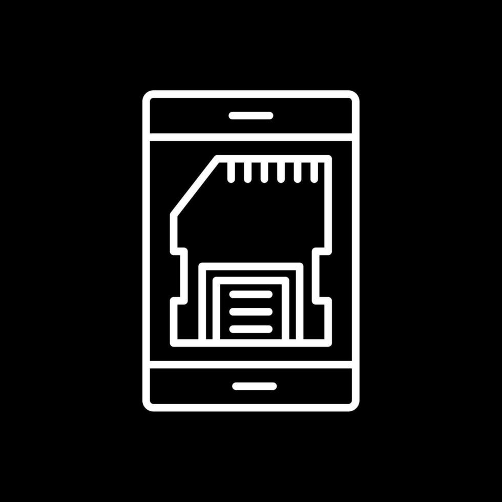 Sd Card Line Inverted Icon Design vector