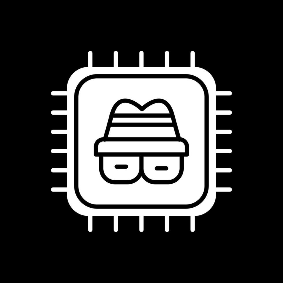 Chip Glyph Inverted Icon Design vector