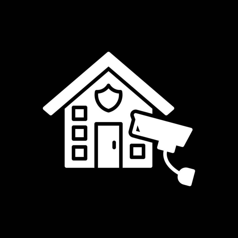 House Glyph Inverted Icon Design vector