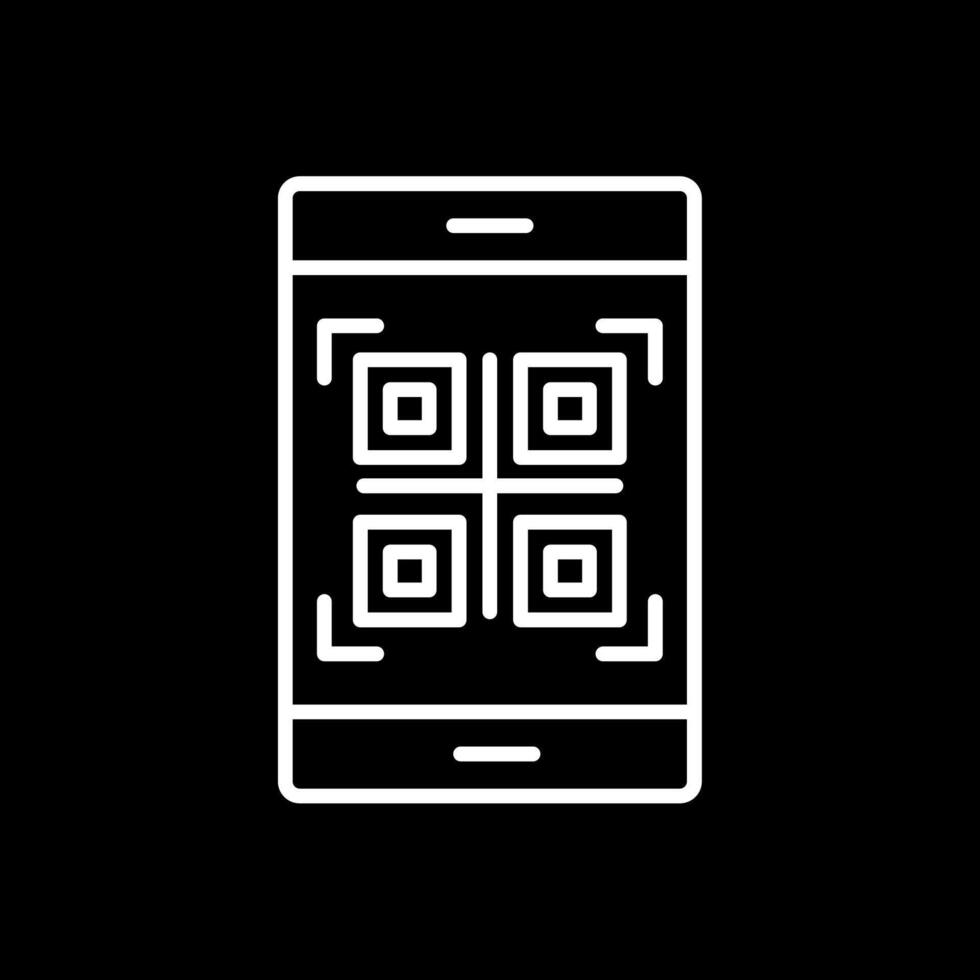 Qr Code Line Inverted Icon Design vector