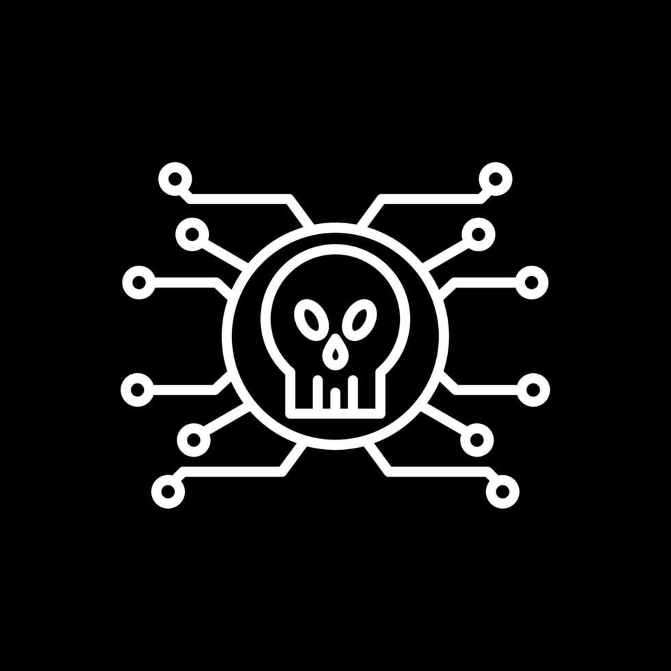 Cyber Attack Line Inverted Icon Design vector
