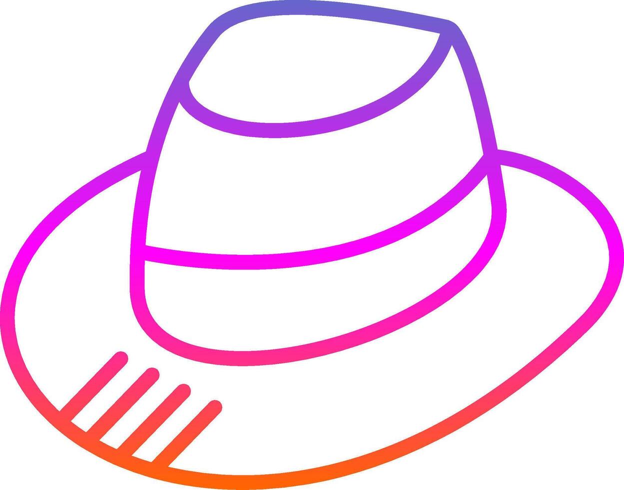 fedora línea degradado icono diseño vector