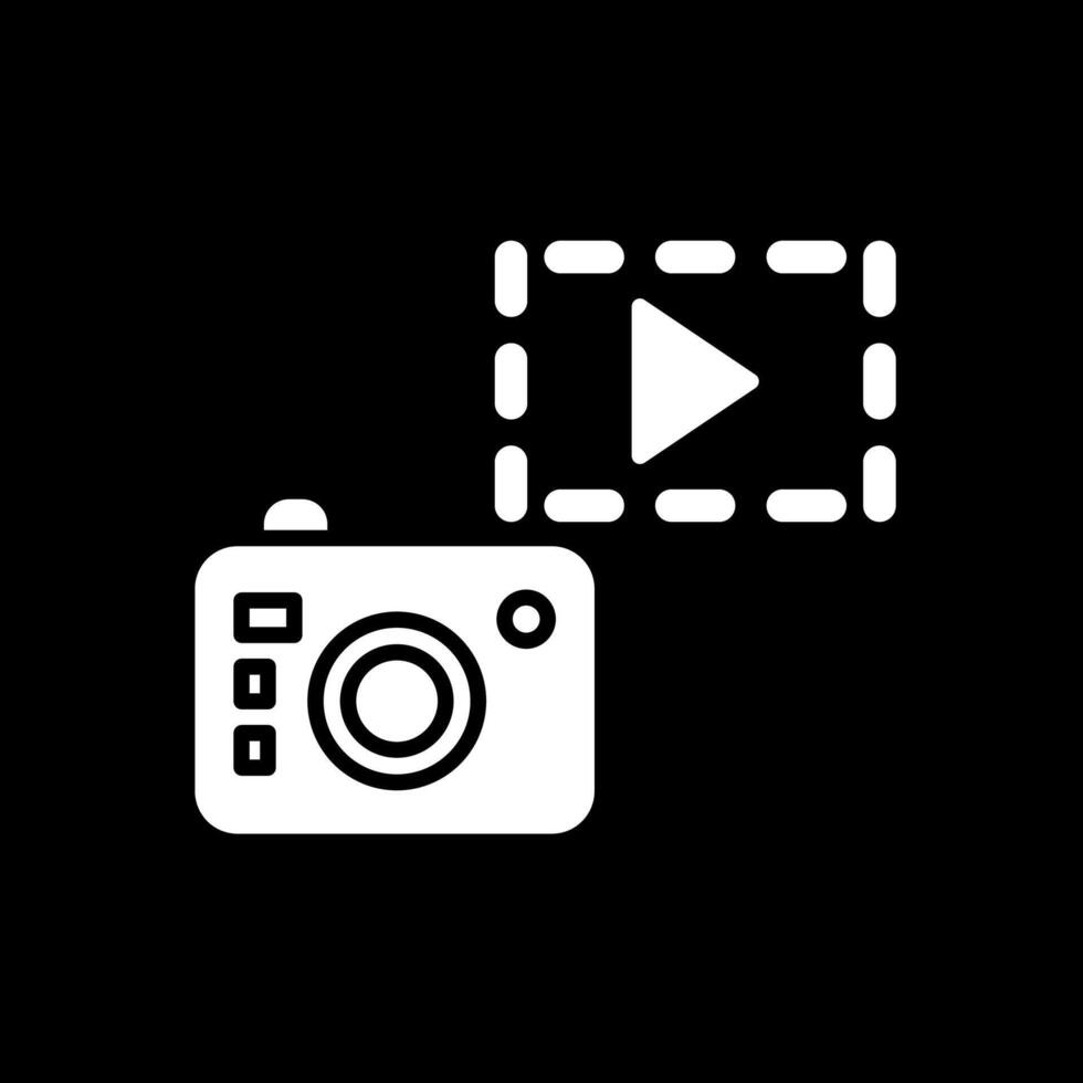 Camera Glyph Inverted Icon Design vector