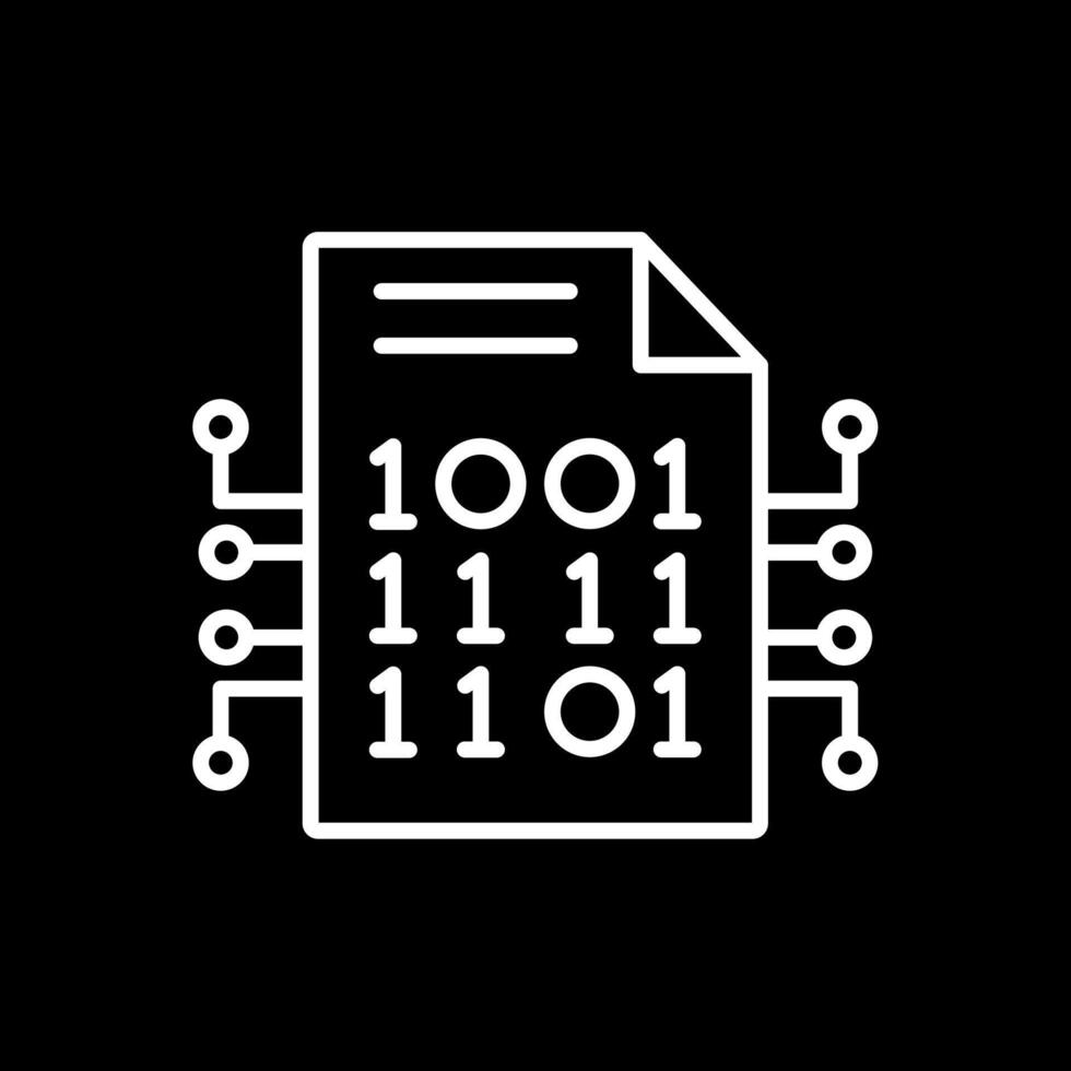 Encryption Data Line Inverted Icon Design vector