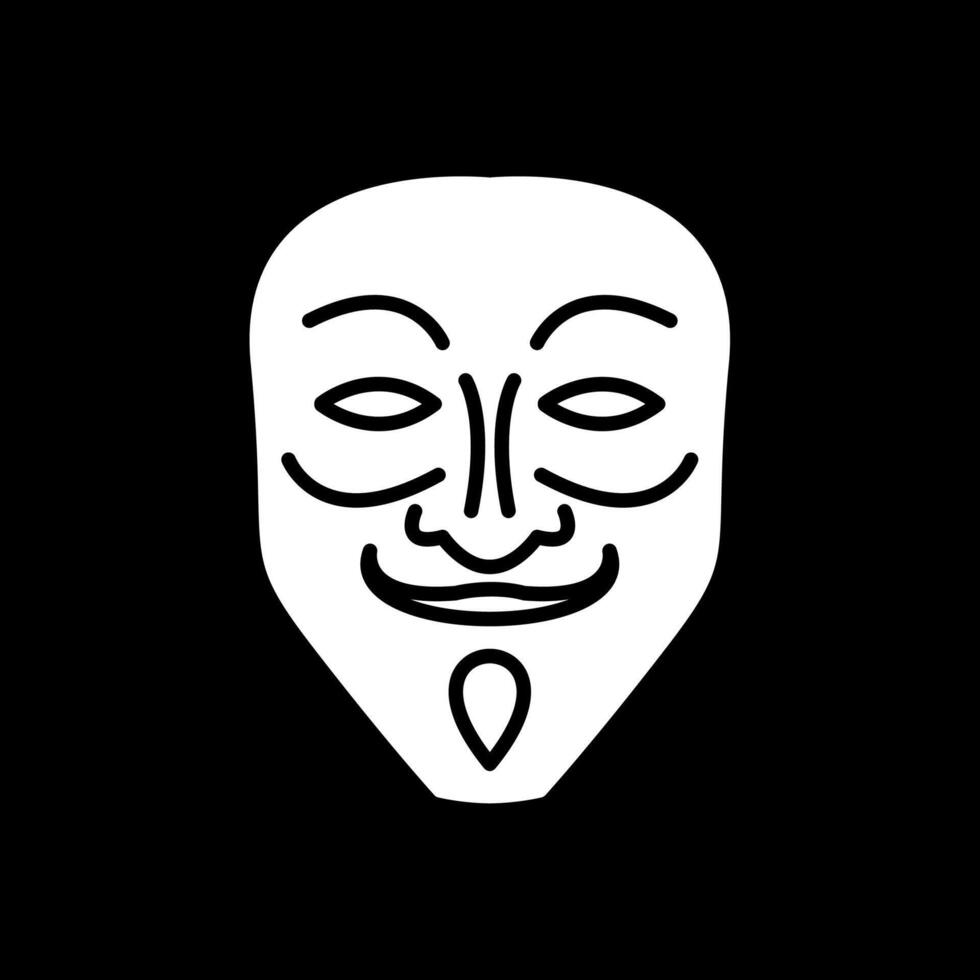 Mask Glyph Inverted Icon Design vector