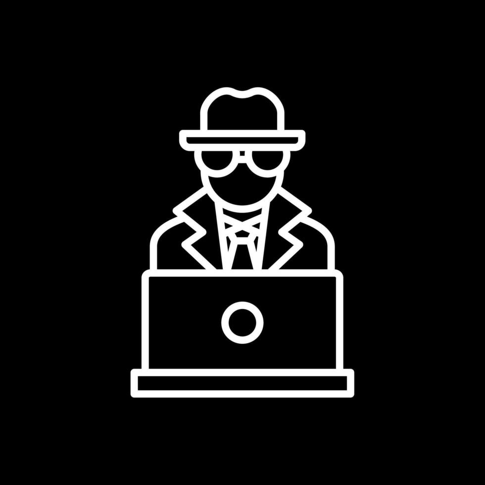 spyware Line Inverted Icon Design vector