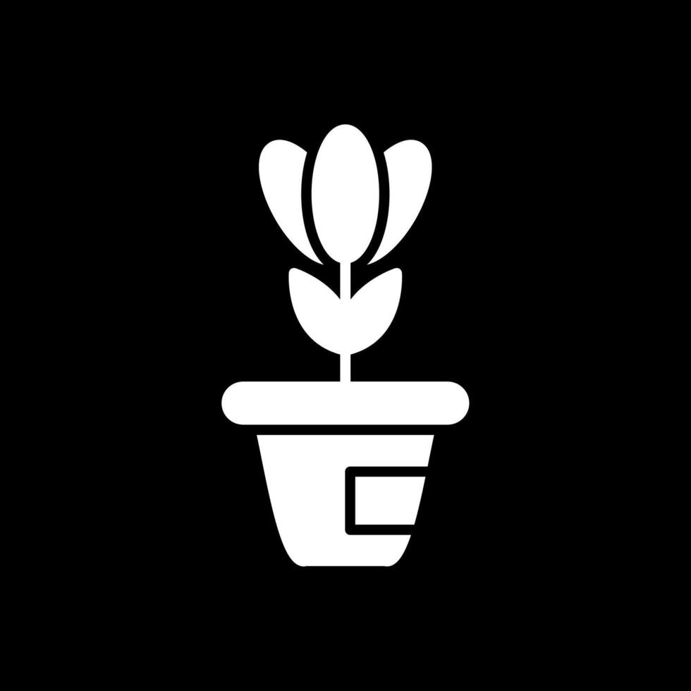 Plant Glyph Inverted Icon Design vector