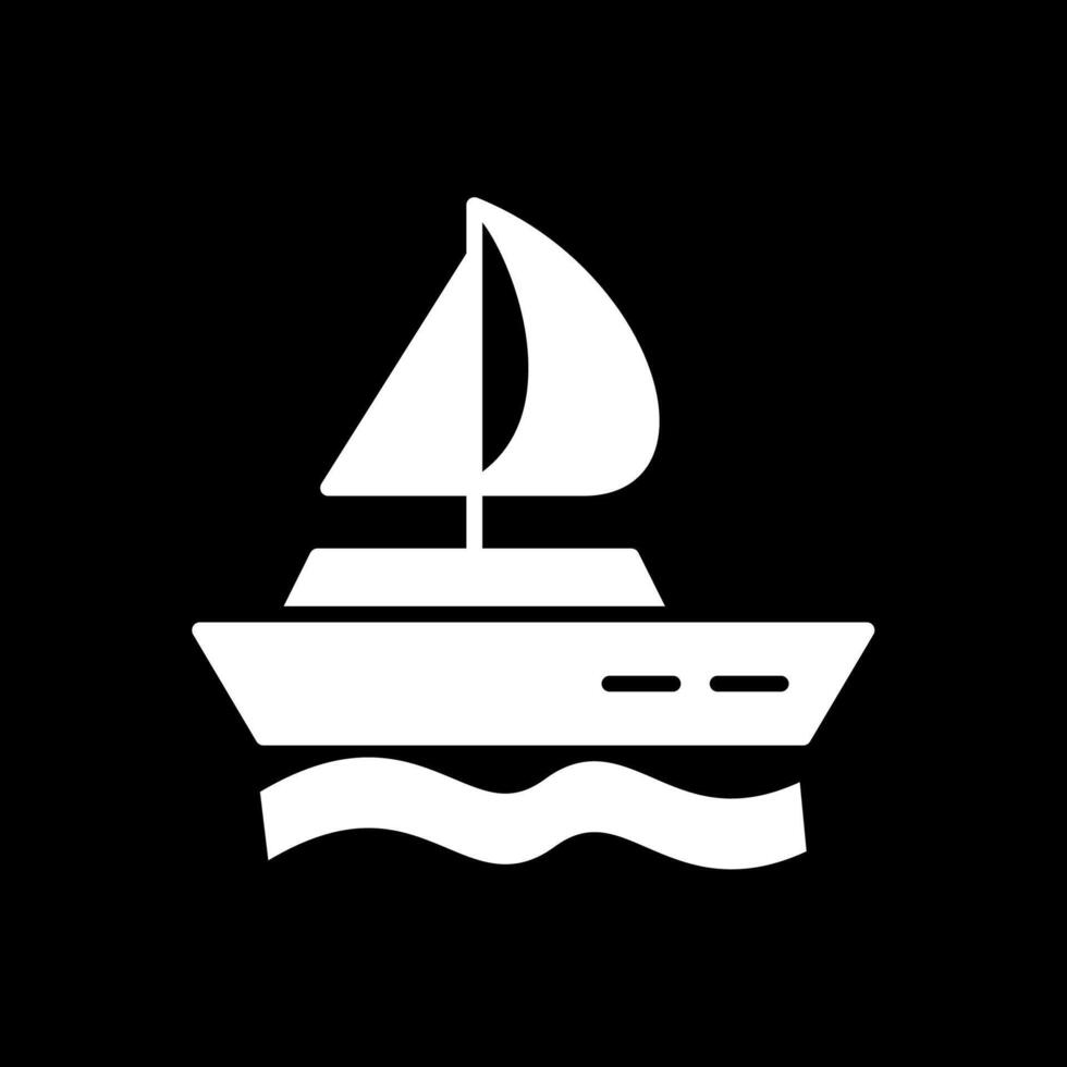Boat Glyph Inverted Icon Design vector