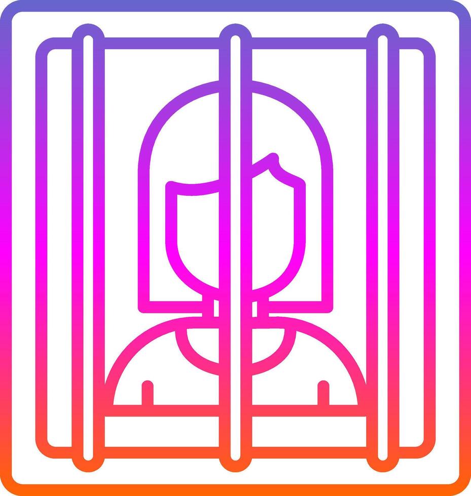 Prisoner Line Gradient Icon Design vector