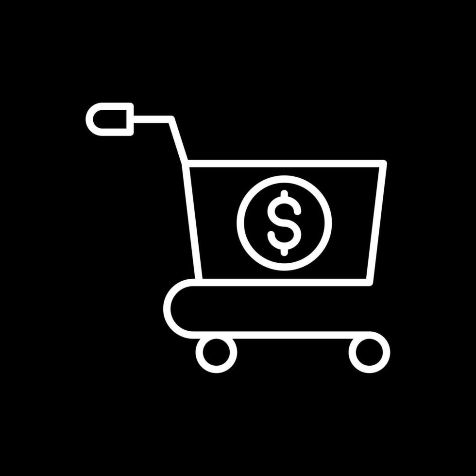 Shopping Cart Line Inverted Icon Design vector