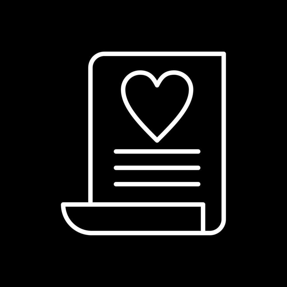 Wish List Line Inverted Icon Design vector