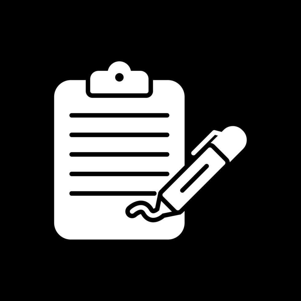 Check List Glyph Inverted Icon Design vector