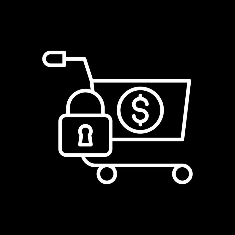 Secure OnLine Circle Multi Circle Shopping Line Inverted Icon Design vector