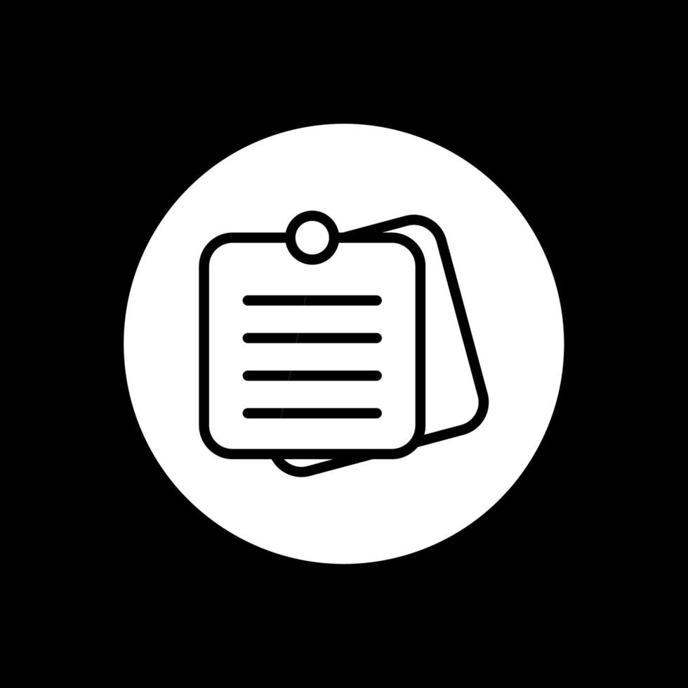 Sticky Notes Glyph Inverted Icon Design vector