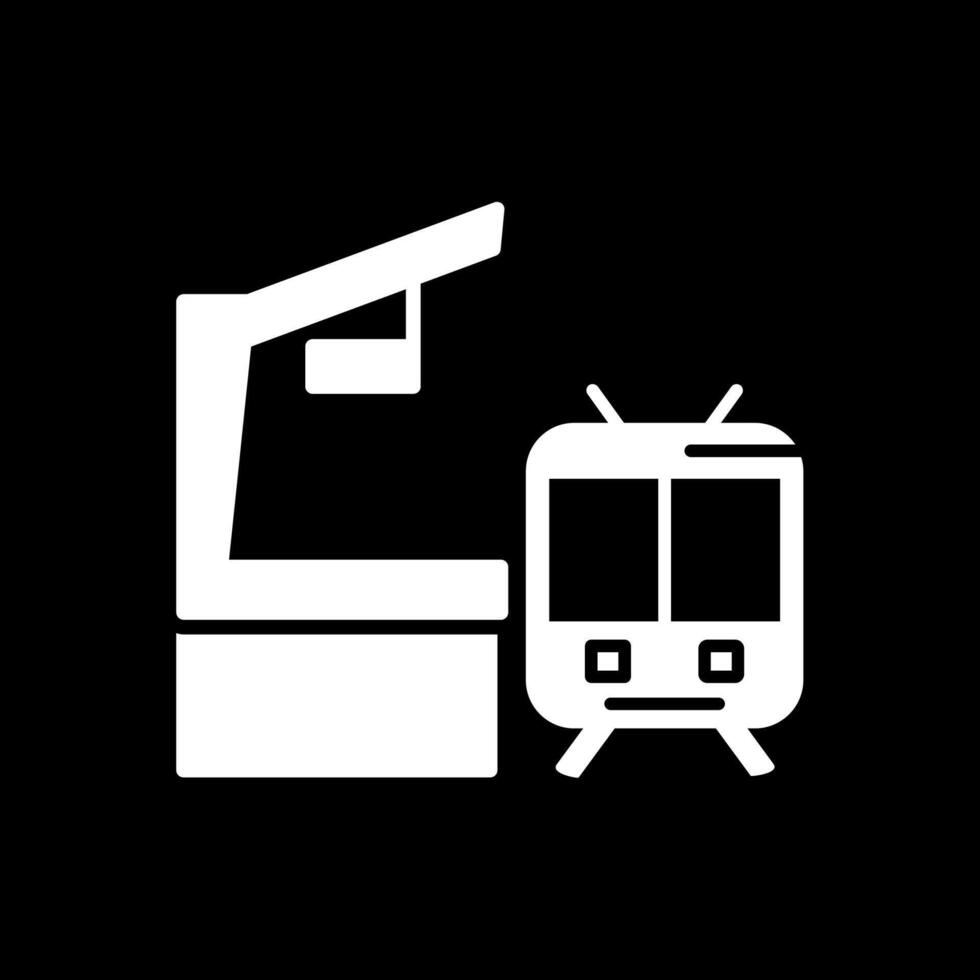Railroad Station Glyph Inverted Icon Design vector