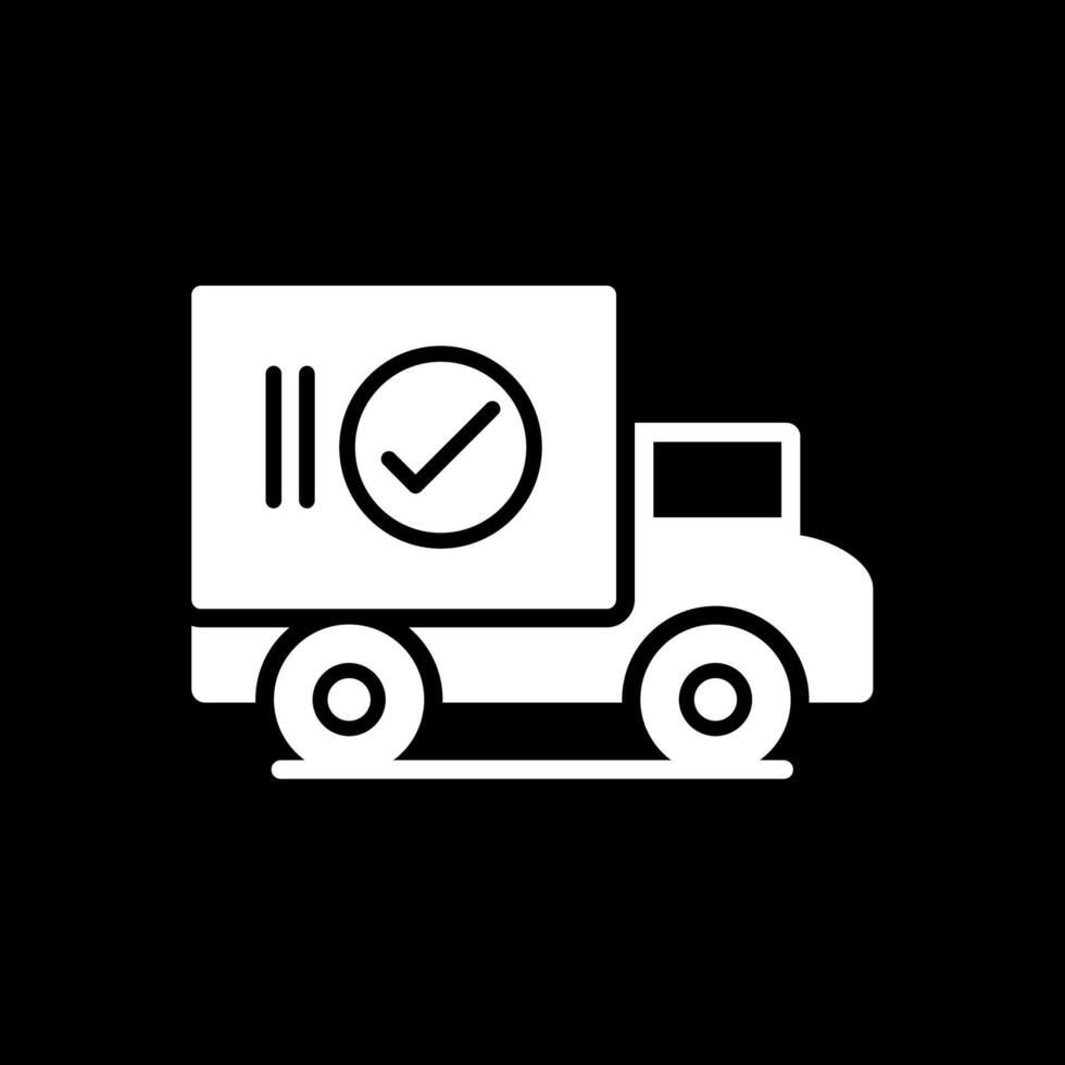 Approve Delivery Glyph Inverted Icon Design vector