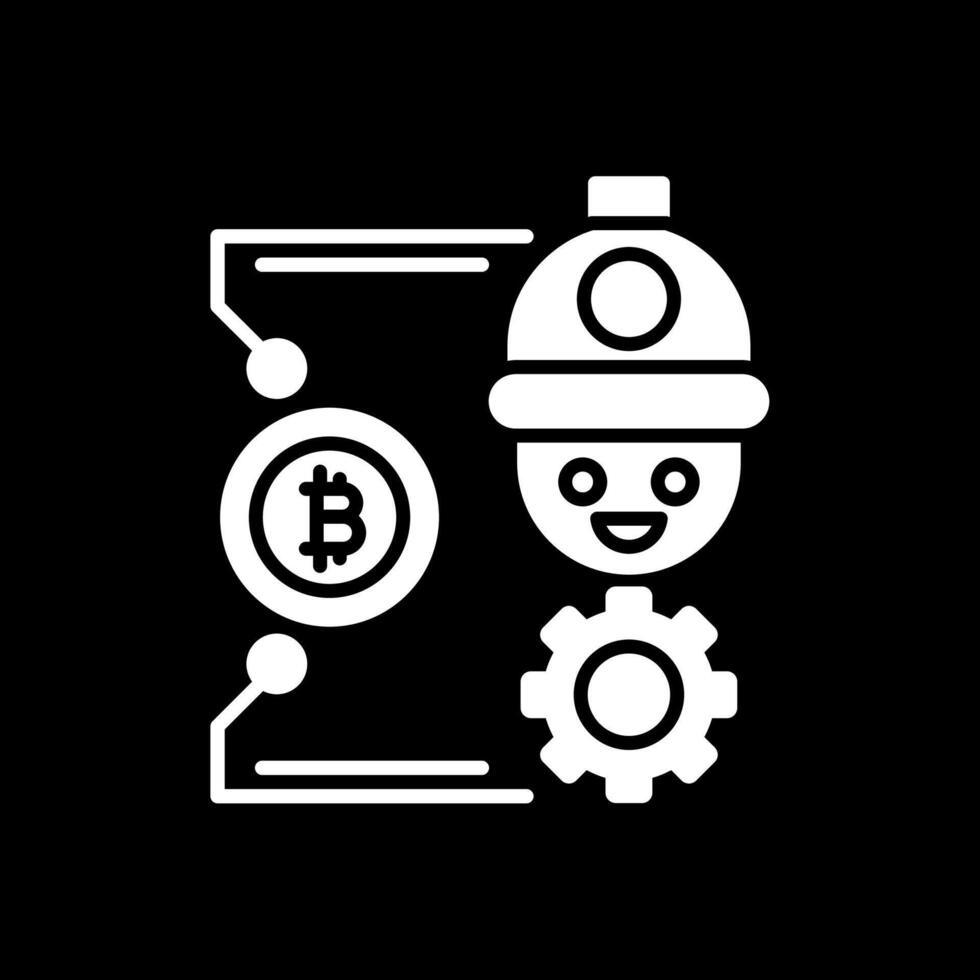 Bitcoin Craft Glyph Inverted Icon Design vector