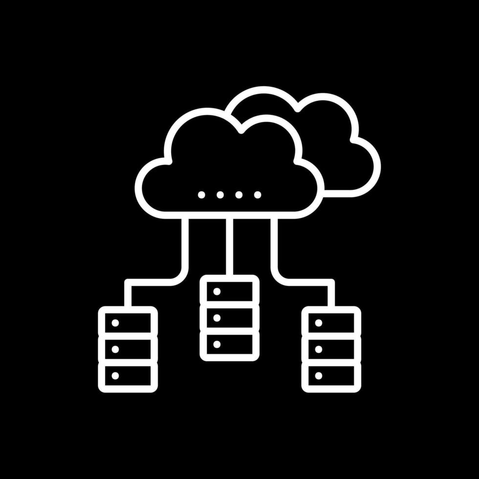 Distributed Database Line Inverted Icon Design vector