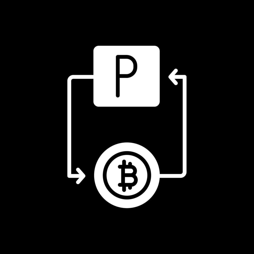 Bitcoin Paypal Glyph Inverted Icon Design vector