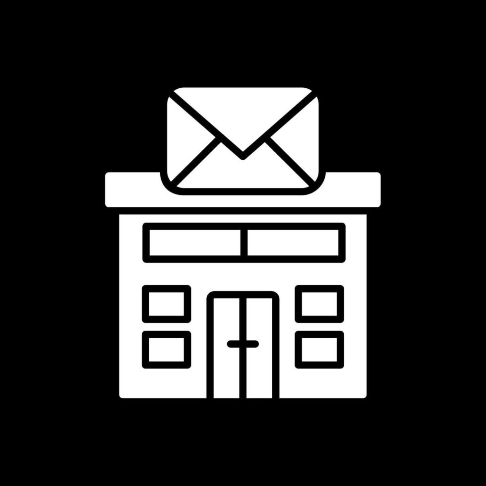 Post Office Glyph Inverted Icon Design vector