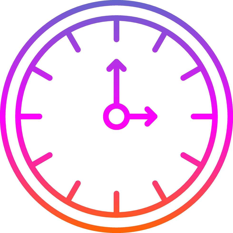 reloj línea degradado icono diseño vector