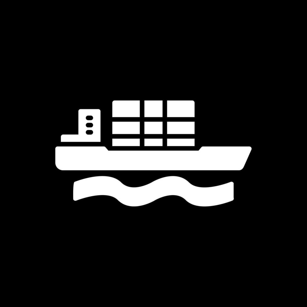 Bulk Carrier Glyph Inverted Icon Design vector