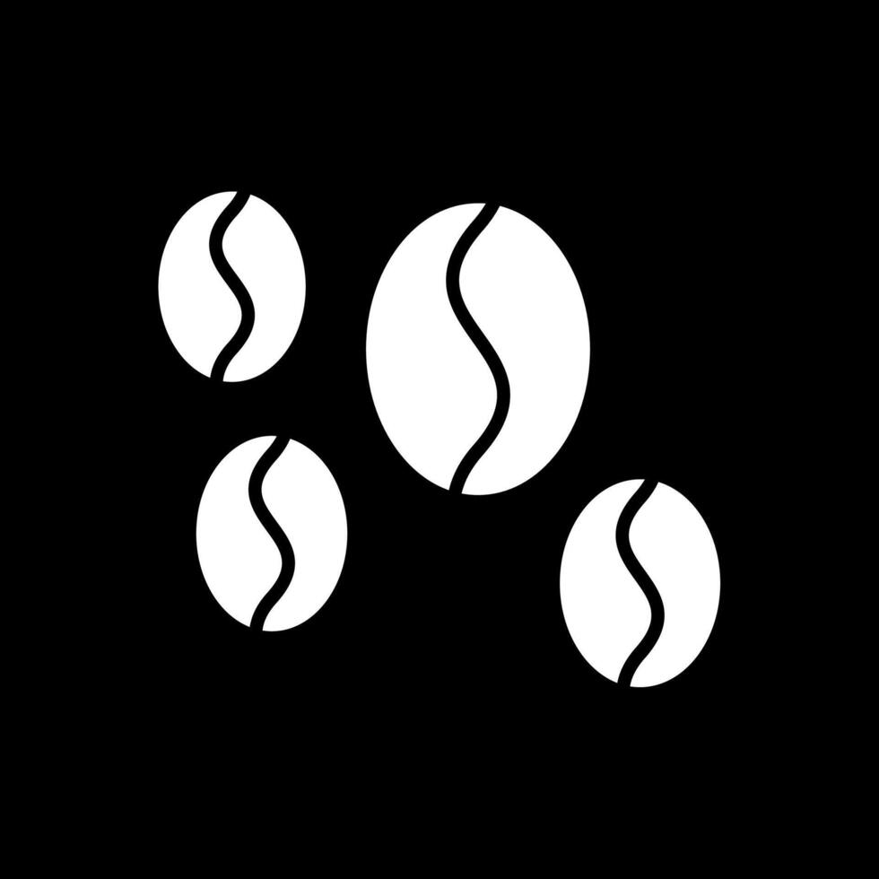 Coffee beans Glyph Inverted Icon Design vector