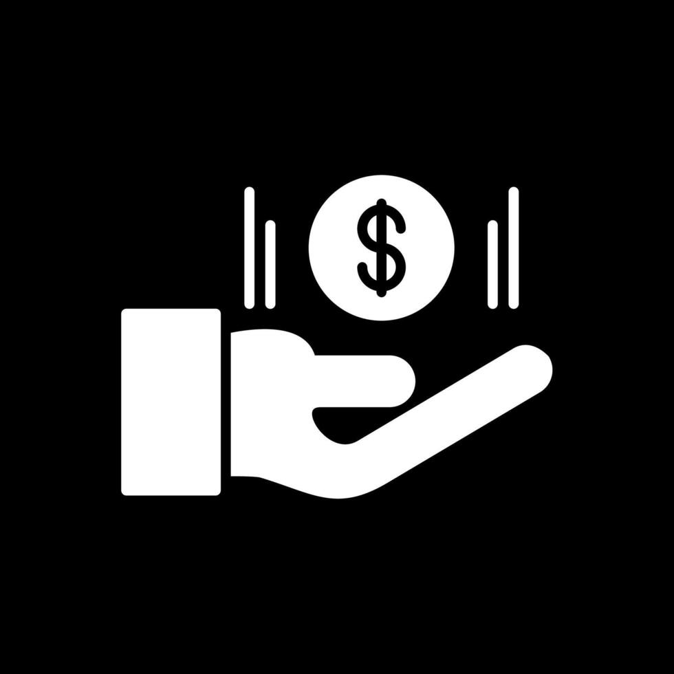 Payday Loan Glyph Inverted Icon Design vector