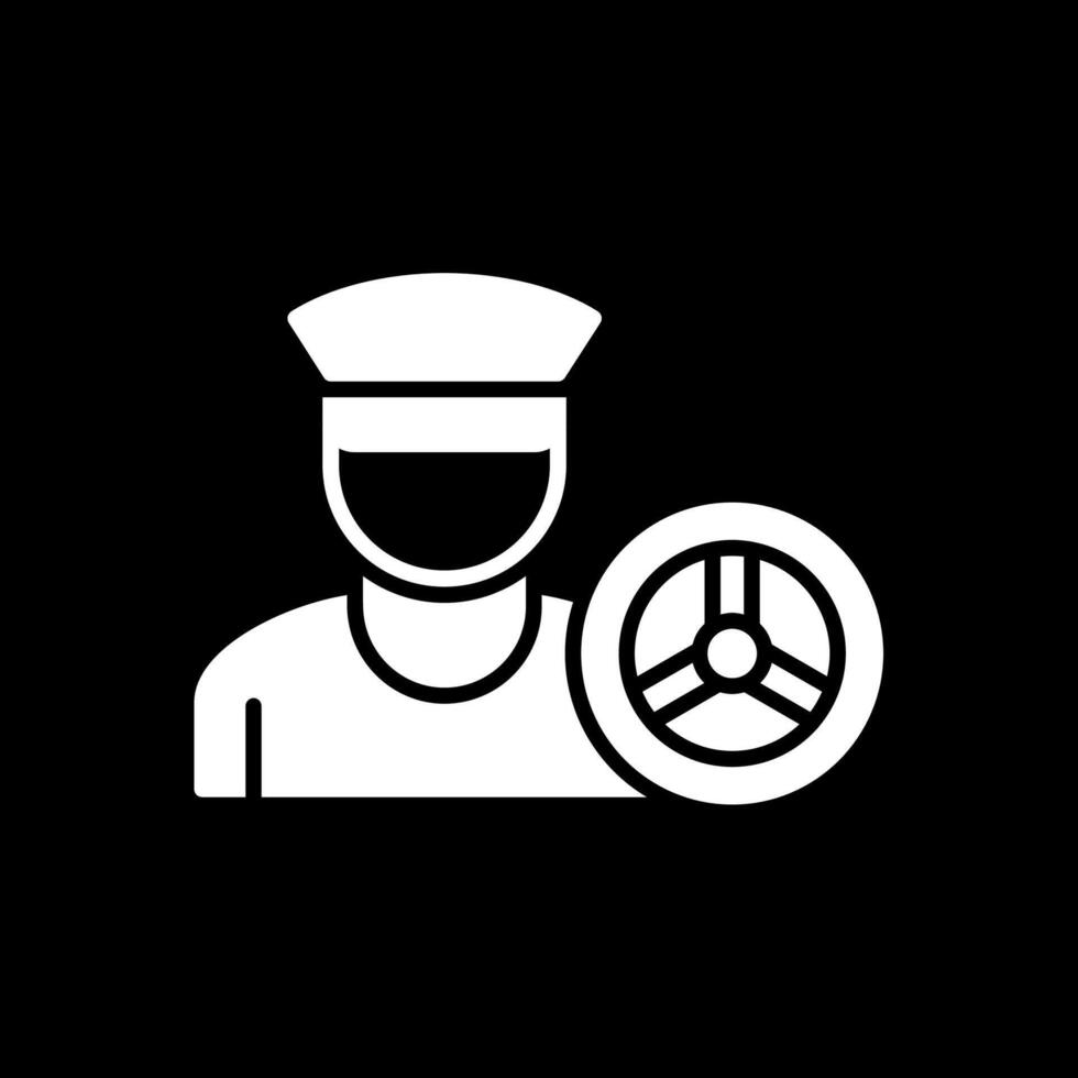 Driver Glyph Inverted Icon Design vector