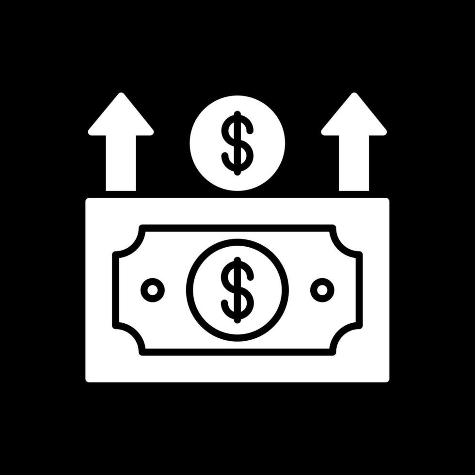 Money Growth Glyph Inverted Icon Design vector