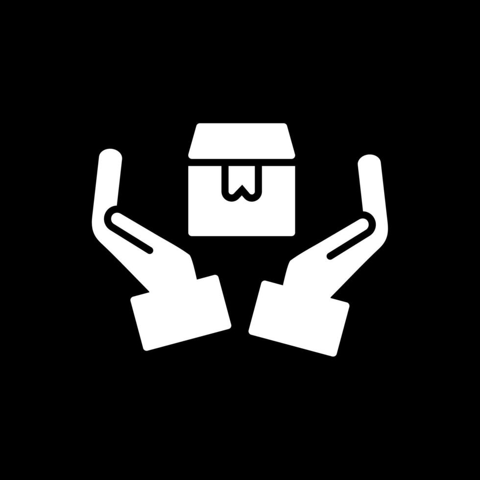 Handle With Care Glyph Inverted Icon Design vector