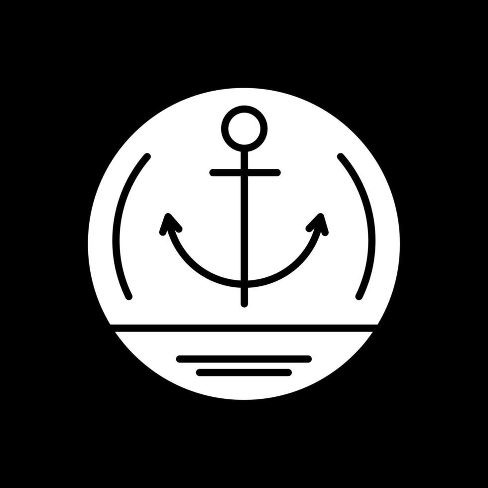 Anchor Glyph Inverted Icon Design vector