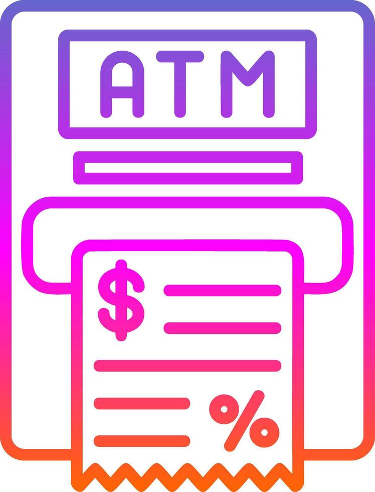 Atm Machine Line Gradient Icon Design vector