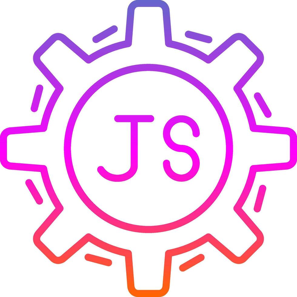 Javascript Line Gradient Icon Design vector