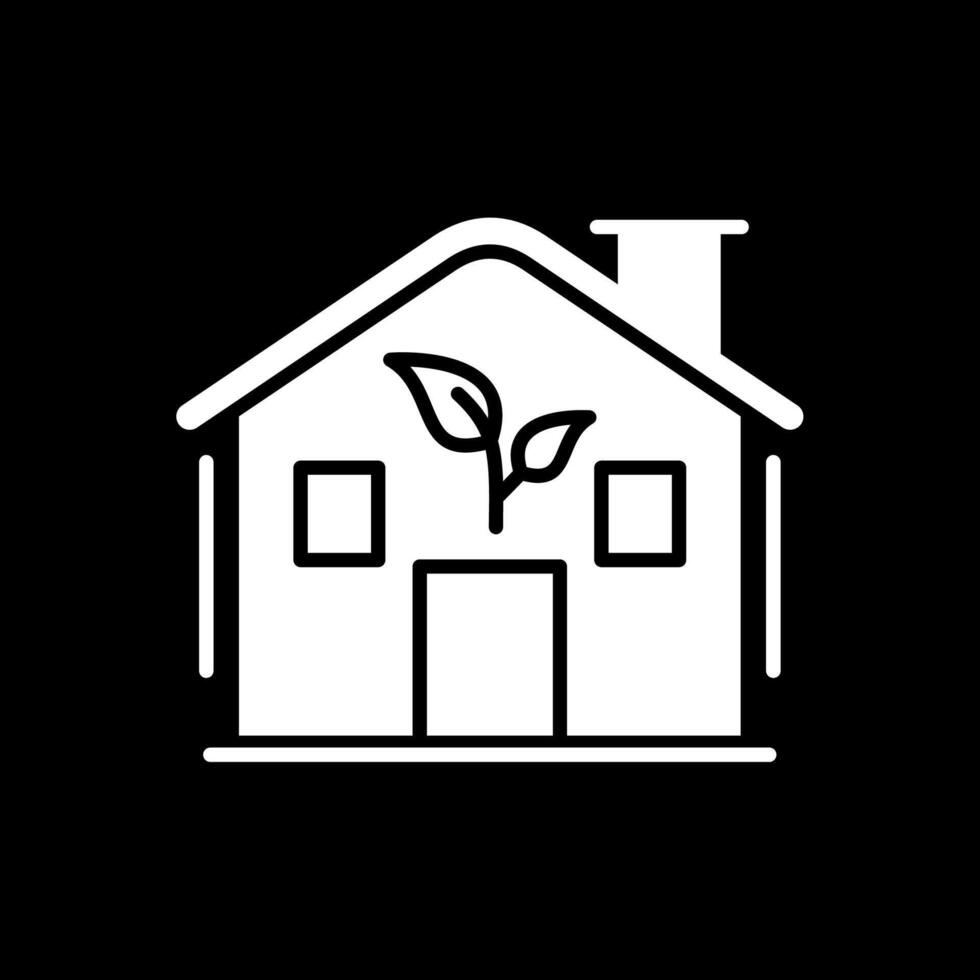 Low Energy House Glyph Inverted Icon Design vector