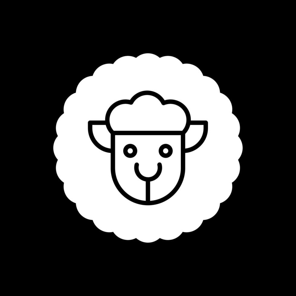 Sheep Glyph Inverted Icon Design vector