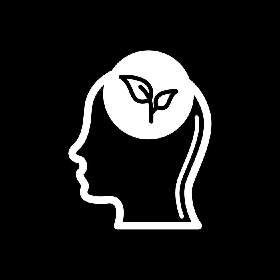 Think Green Glyph Inverted Icon Design vector