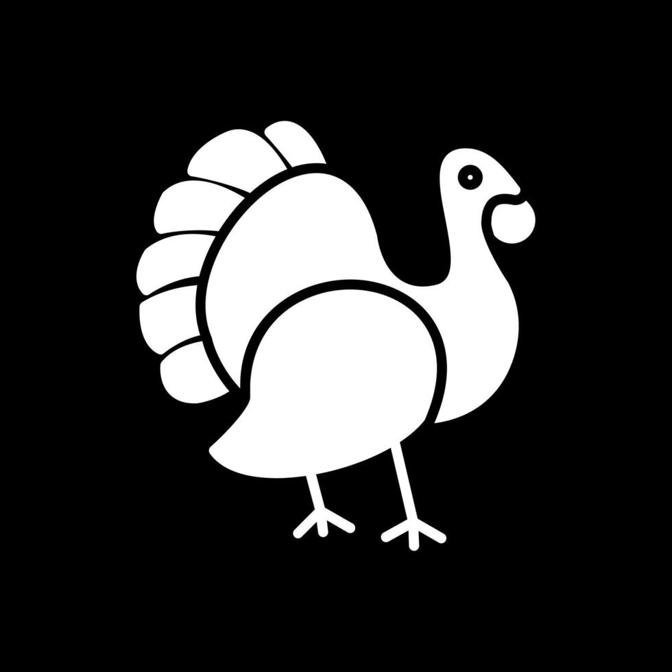 Turkey Glyph Inverted Icon Design vector