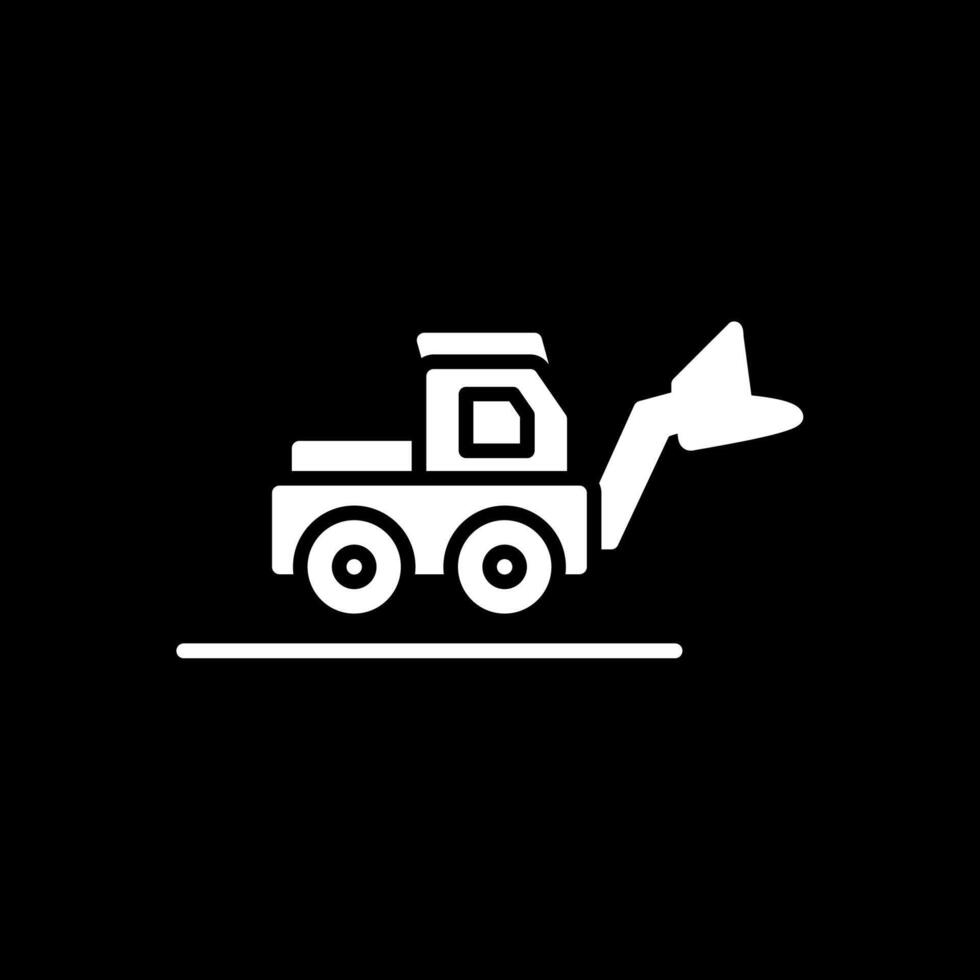 Loader Truck Glyph Inverted Icon Design vector